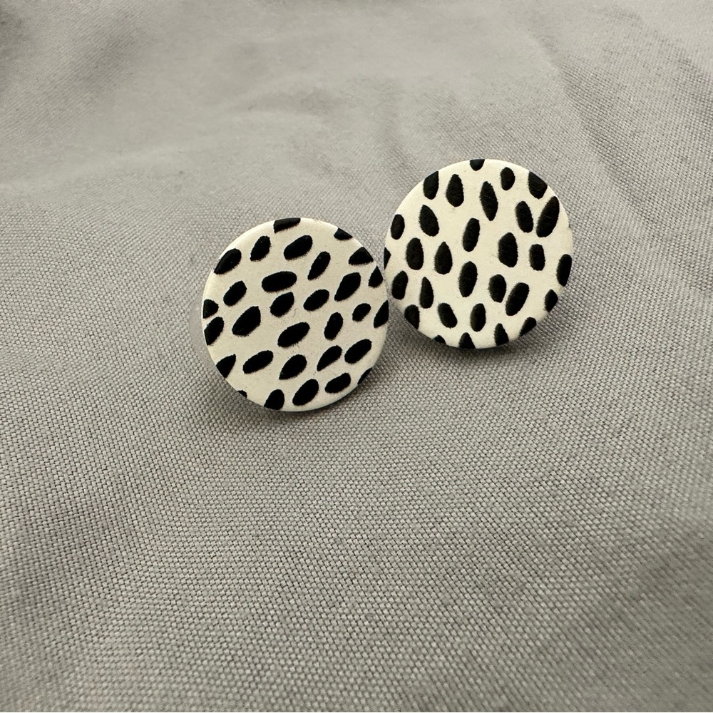 Dalmatian print earrings